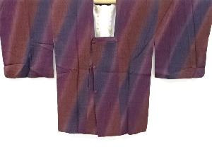 ふくれ織　斜め縞模様道行コート